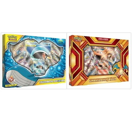 Pokemon Towering Splash GX Box and Charizard EX Box Fire Blast Pokemon TCG Trading Card Game Collection Bundle, 1 of