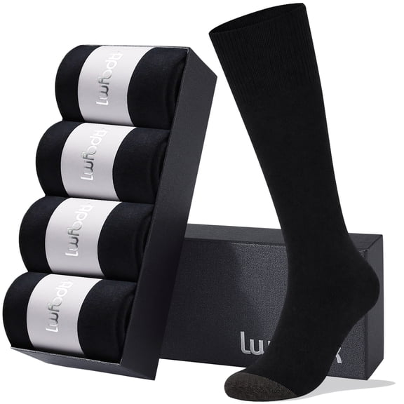 LWFBDTK Compression Socks 20-30mmHg for Men Women - Graduated Therapeutic Circulation Support for Nurses Running & Travel - 4 Pair Black
