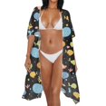 thumbnail image 3 of HELLHERO High Quality Fabrics Bathing Suit Cover Up for Summer Lightweight Comfort Marine Life, 3 of 6