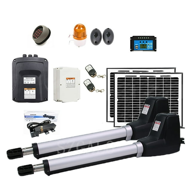 Trousse d'Ouverture de Portail Électrique à Double Aile Robuste, Moteur Auto à Double Portail, Trousse de Quincaillerie Complète pour Balançoire, Entrée, Clôture, Libérez Vos Mains
