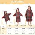 thumbnail image 4 of FORMRS Wearable Blanket Hoodie with Sleeves for Kids Cozy Flannel Sweatshirt, Red and Blue Pattern, 4 of 7