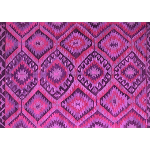 Ahgly Company Indoor Rectangle Southwestern Pink Country Area Rugs, 3' x 5'