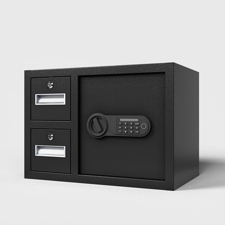 Steel Security Safe – Electronic Keypad, 1.85 Cubic Feet, Black, Ideal for Cash, Jewelry & Documents