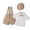 Khaki, variant on Xijirk Toddler Wedding & Baptism Suit Boys' Button-Down Shirt Suspender Shorts and Matching Cap Set,3-4 Years