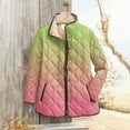 thumbnail image 2 of Yigetop Quilted Jackets for Women, Printed Plus Size Women's Winter Quilted Jacket Long Sleeved Button Down Jacket Lightweight Padded Jacket Womens Quilted Jacket Green L, 2 of 4