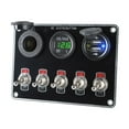 thumbnail image 4 of jinwen 5 Gang Rocker Toggle Switch Panel Waterproof Control Relay Marine Trailer , Green Light, 4 of 6