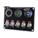 thumbnail image 4 of Panel de interruptores para barco de 5 entradas, cargador USB doble, 12 V/24 V, para camión, SUV, UTV Luz verde, 4 of 6