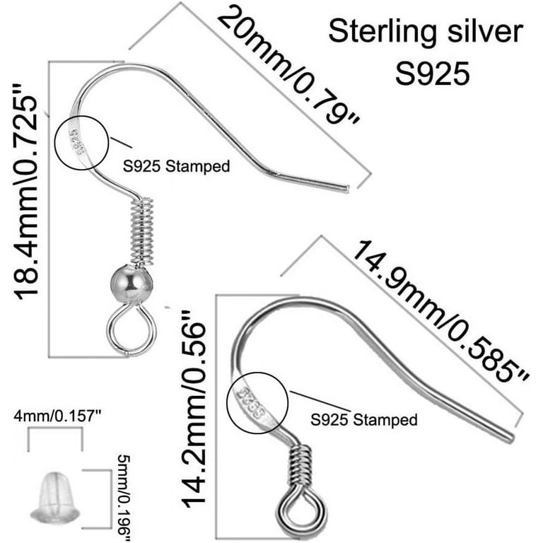 S925 Sterling Silver Earring Hooks - 8Pcs/4 Pairs Hypoallergenic 18K Gold  Plated Ear Wires Fish Hooks for Jewelry Making, Jewelry Findings Parts with  Rubber Earring Backs Stopper for DIY Jewelry 