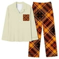 thumbnail image 1 of OJinShaWanO Pyjamas en Soie Véritable pour Femmes Ensemble Imprimé pour Femmes Pyjamas Confortables pour Festif, 1 of 4