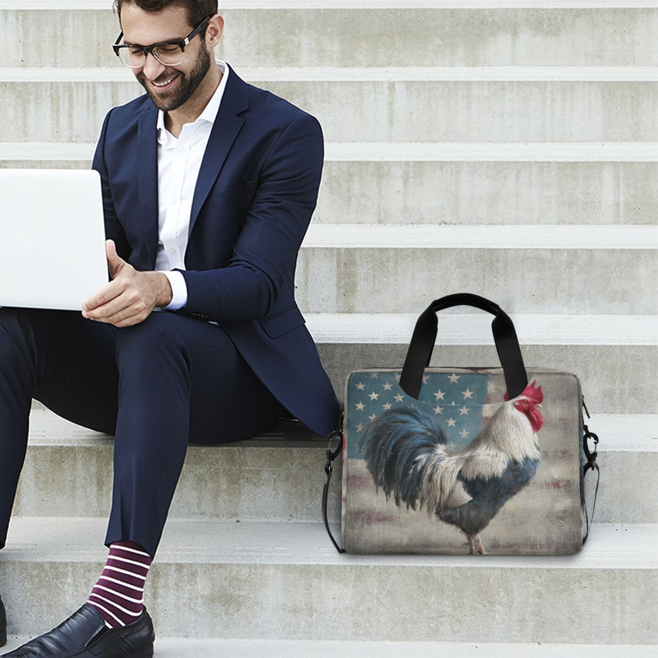 Laptop Bag Laptop Briefcase 15.7 x 3 x 11.8 Inches Laptop Bag Briefcases Laptop Storage Travel Laptop Bag Work Laptop Bag Fierce Rooster
