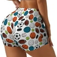 thumbnail image 2 of Sigee Color Balls Print Women's High Waist Workout Shorts - Squat Proof, Tummy Control, Yoga and Gym Activewear-Small, 2 of 9
