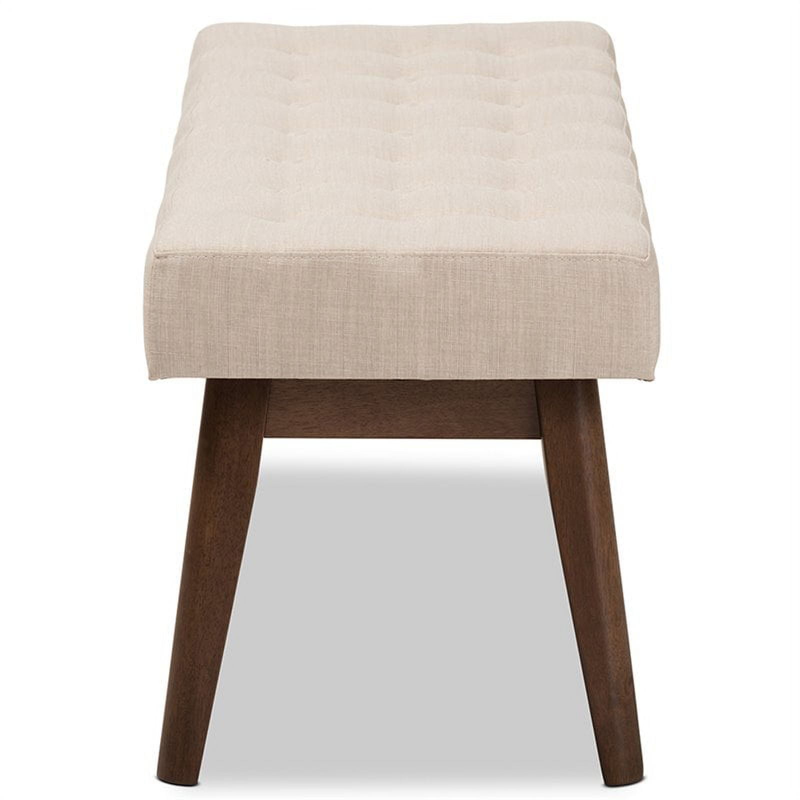 Bowery Hill Button Tufted Bedroom Bench in Beige