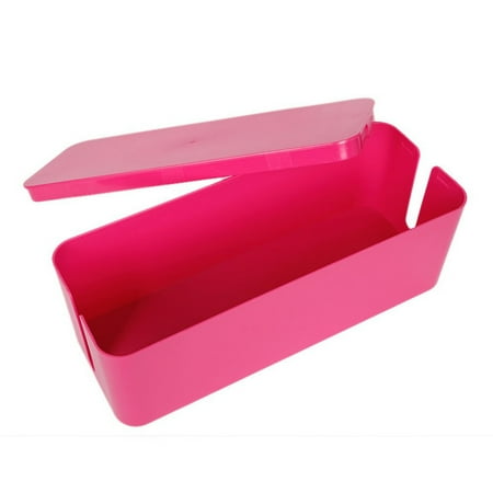 Cable Storage Container KARMAS PRODUCT Plastic Oversize Cable Storage Socket Wire Box Management for Home Office 12.6x6.3x5.1 Inch Color Red ()