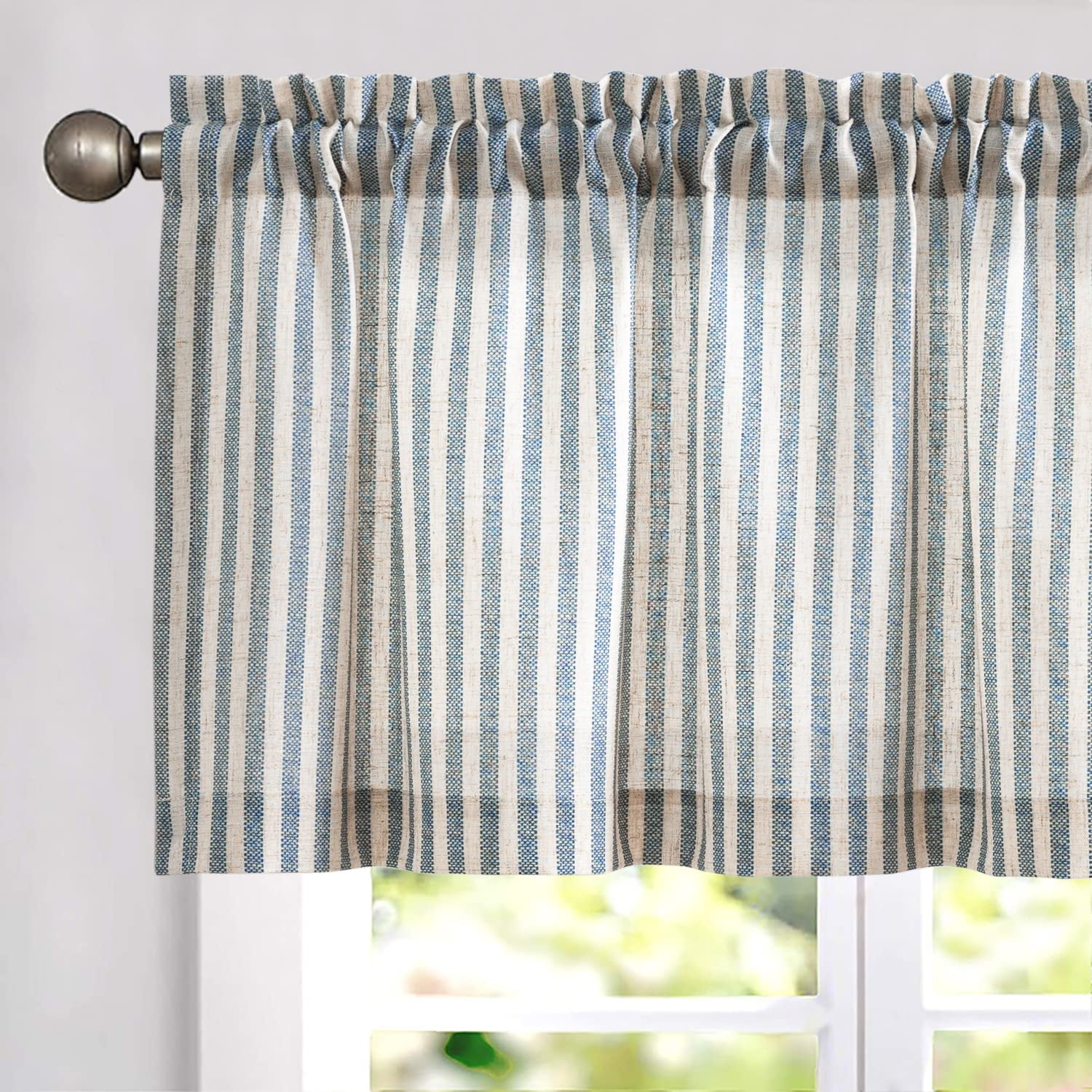 Curtainking Kitchen Valance Curtain Stripe Pattern Farmhouse Window