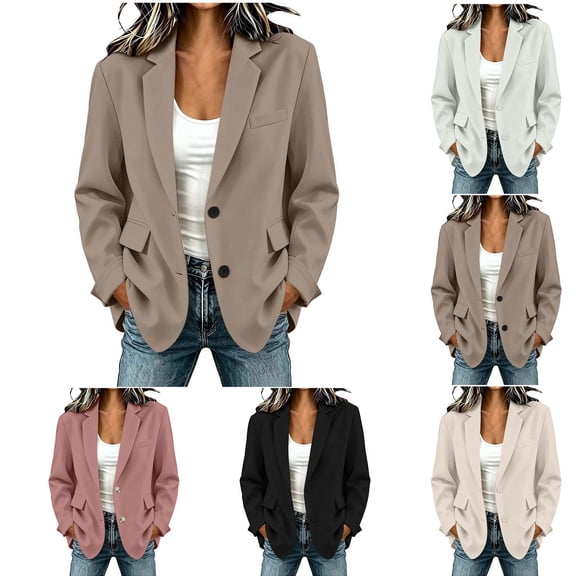 Women's Fall Business Casual Blazers Work Office Suit Jacket Dressy Comfy Notched Lapel Lightweight Blazer