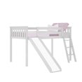 thumbnail image 2 of Max & Lily Twin Loft Bed with Slide, Solid Wood Loft Beds with Ladder for Kids, White, 2 of 4
