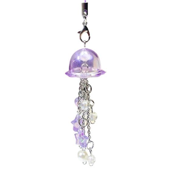 UNTERING Mobile Phone Chain Fashionable Jellyfish Phone Charm Stylish Phone Lanyard Stylish Keychain Charm Accessory for Phones Key and Earphones
