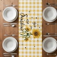 thumbnail image 6 of Sunflower Table Runner - 36 Inch Long, Kitchen Dining Table Runner Dresser Scarves, Yellow Plaid Lattice You Are My Sunshine Farmhouse Decor for Coffee Tables Wedding Party Banquet, 6 of 8