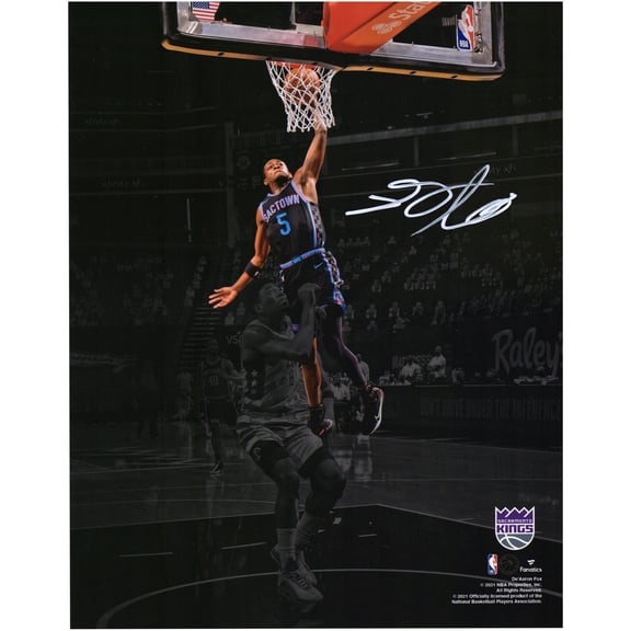 De'Aaron Fox Sacramento Kings Autographed 11" x 14" Dunking Spotlight Photograph