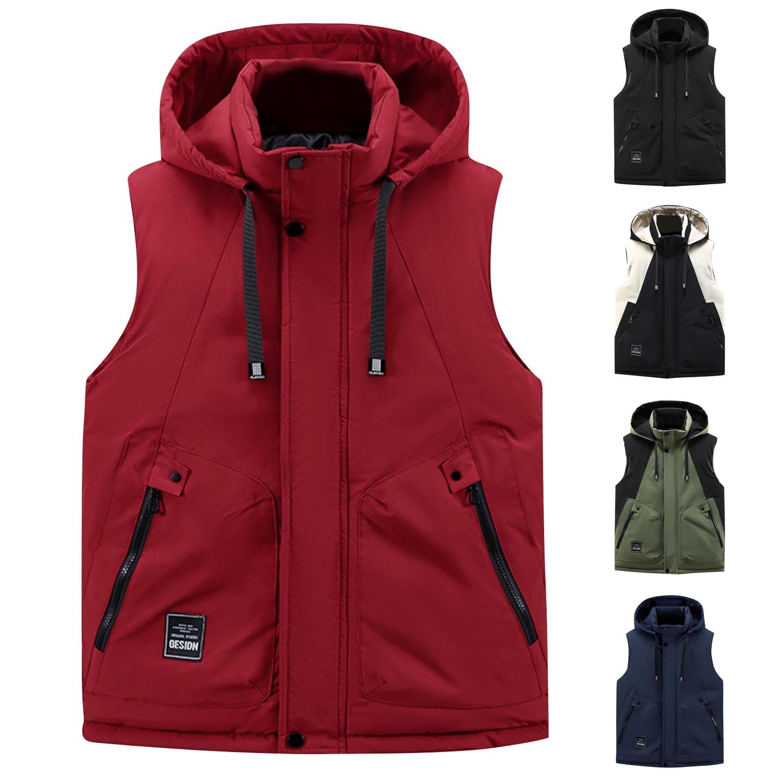 ZACPNCV Mens Lightweight Softshell Vest Windproof Sleeveless Jacket Zip Up Fleece Lined Vest Outerwear for Golf Running