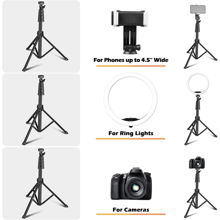 UBeesize 12 inch Ring Light with Stand, Selfie Ring Light with 50  Extendable Tripod Stand & Phone Holder for Live Stream/Makeup/ Video