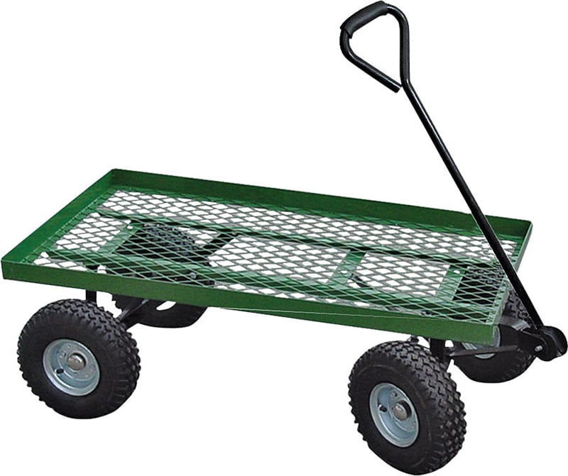 Landscapers Select Flat Bed Mesh, Green Metal Garden Wagon