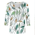 thumbnail image 6 of ICHUANYI Womens Tops Non Positioning Printed Tee Striped Tunics 3/4 Sleeve Fashion Comfy Shirt Basic Tshirts, 6 of 6