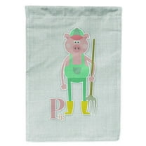 Carolines Treasures BB5741GF Alphabet P for Pig Flag Garden Size Small multicolor