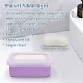 thumbnail image 7 of Leak Proof Travel Soap Container (Purple) - Silicone Soap Case with Drainage Pad, Compact Shatterproof Dish for Travel, Camping, Gym, Dorm, Bathroom Organizer, 7 of 7