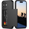 thumbnail image 1 of KOMI Compatible avec iPhone 16 Pro Max Étui avec Porte-Cartes [Store 5 Cards] Double Couche Robuste Antichoc Étui Portefeuille avec Fente Cachée Grande Capacité pour Hommes & Femmes 6.9 Pieds' Noir, 1 of 5