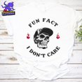 thumbnail image 1 of Men's Streetwear Essential – FUN FACT I DON'T CARE Skull Print Cotton T-Shirt, 1 of 6