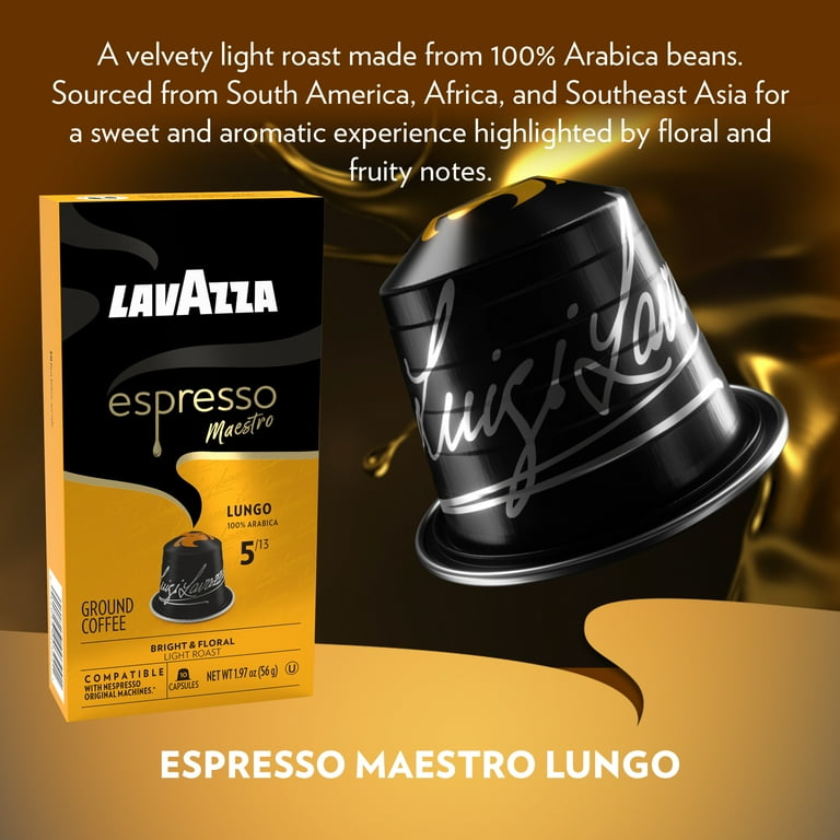 Lavazza Espresso Maestro Lungo Aluminum Capsules Compatible with