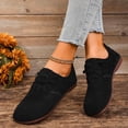 thumbnail image 4 of Womens Leather Sneakers Wide Toe Box Oxfords Flats Dressy Comfortable Round Toe Non Slip Business Work Loafers Retro Casual Lace up Soft Soled Cushion Lightweight Shoes Black 9.5, 4 of 6