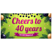 Vibrant Pink Cheers to 40 Years Banner Background Decoration Party Supplies for Milestone Celebrations Photography Props Event Decor Backdrop