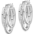 thumbnail image 2 of Sterling Silver Platinum-Plated Diamond Mystique Multi Hoop Earrings Made In United States qe14387, 2 of 5