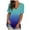 Blue womens tops, variant on Pimelu Summer Tops Plus Size Tops for Women Workout Tops for Women Fashion Gradient Print V Neck Loose Tshirts Ladies Girls Summer Short Sleeve Tunic Blouses