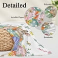 thumbnail image 3 of Spring Easter Pillow Covers Queen, Rabbits Eggs Botanical Floral Leaf Butterfly Soft Brushed Microfiber Breathable Throw Pillow Covers, Pillowcase with Zipper for Couch Sofa Bedroom 20"x30", 3 of 9