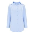 thumbnail image 4 of Maean Womens Oversized Blouse Button down Long Sleeve Collared Split Loose Shirts Casual Dressy Tunic Outfits, 4 of 6