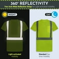 thumbnail image 4 of Hi Vis T-Shirt - Safety Shirt, ASNI Class 3 Reflective Safety Short Sleeve T-Shirt-6670-Yell-5XL, 4 of 8