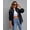Black, variant on Fashion Ripped Shirt Jacket Female Autumn And Spring Casual Tops Womens Clothing