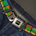 thumbnail image 2 of Nickelodeon Belt, Seatbelt Buckle Belt, Ninja Turtles Face Blocks Black Multi Color, 30 to 44 Inches, 2 of 9