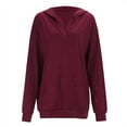 thumbnail image 4 of Women's Solid Color Loose Fit Hooded Sequin Pocket Long Sleeve Sweatshirt Ladies Long Sleeve Sweatshirts Knit round Clothes for Sports for Women Hoodies Jacket Women Sweat Jacket Women Junior Tops Top, 4 of 8