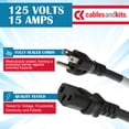 thumbnail image 4 of Cables y kits de cables de alimentación de alta resistencia, 3 clavijas, 6 pies (1,8 m), 15 A/125 V, 4 of 9