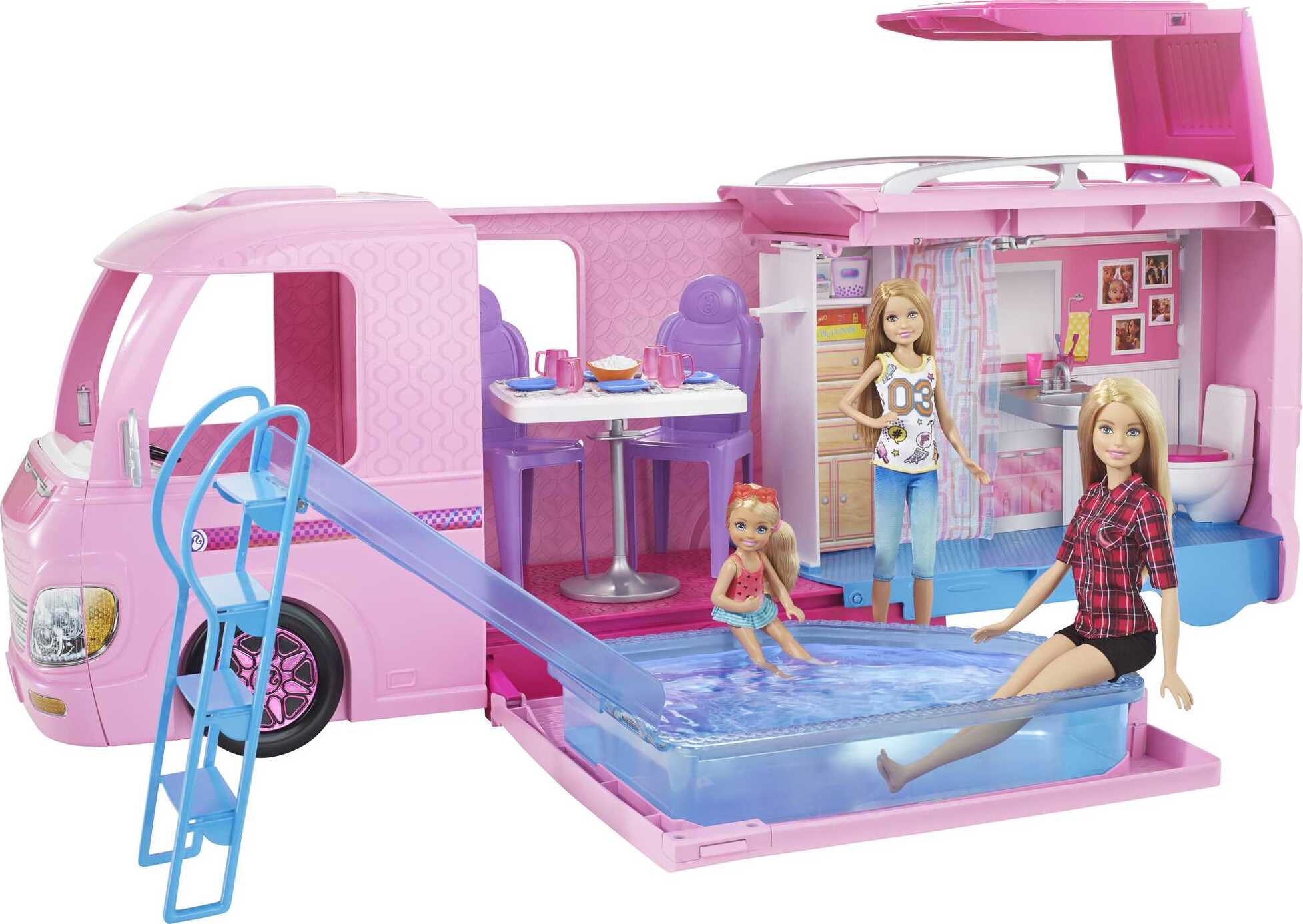 Barbie Camper, Doll Playset with 50 Accessories and Waterslide, Dream Camper - image 5 of 8