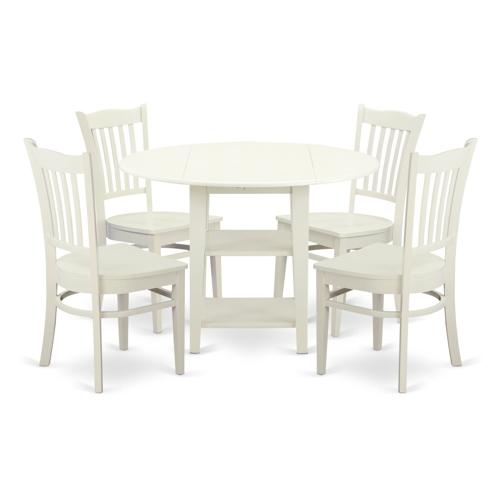 East West Furniture Sudbury 5 Piece Dual Drop Leaf Dining Table Set
