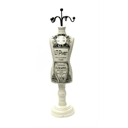 Intriguingly Appealing Dress Form Jewelry Stand, White