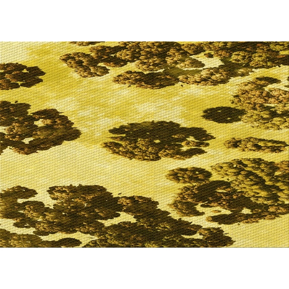 Ahgly Company Machine Washable Indoor Rectangle Transitional Bright Gold Yellow Area Rugs, 2' x 3'
