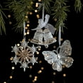 thumbnail image 4 of Colgantes de campanas de alce de acrílico para árbol de Navidad, colgantes de copos de nieve transparentes con lentejuelas, accesorios de decoración para fiestas navideñas en el hogar, 4 of 5