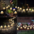 thumbnail image 4 of Luces solares con forma de hongo para decoración de jardín al aire libre, 8 modos de iluminación solar con forma de hongo mágico para uso en exteriores, patio, jardín, decoraciones de Halloween., 4 of 5