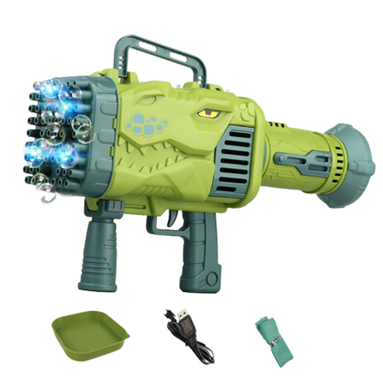 64Holes Dinosaur Bazooka Bubble Gun Automatic Gatling Electric Bubble